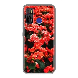 Чехлы с Цветами для TECNO Camon 15 Air (VPrint) (Цветы красные)