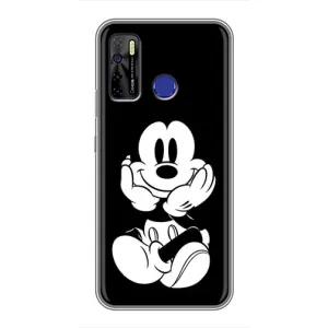 Міккі Маус чохол для TECNO Camon 15 Air (AlphaPrint - Мультяшні) (Маус на чорному)