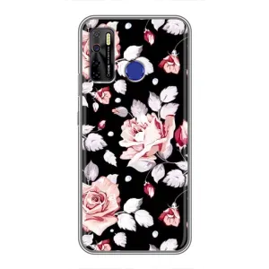 Чехлы с Цветами для TECNO Camon 15 (VPrint) (Цветочки на черном)