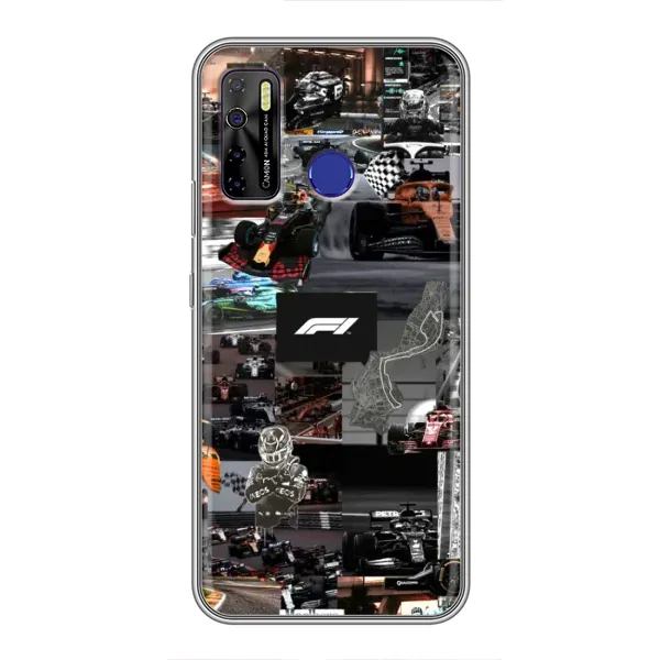 Чохол з принтом «Гоночний колаж Ф1» для TECNO Camon 15 Чохол з принтом «Гоночний колаж Ф1» для TECNO Camon 15