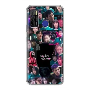 Чохол Гра в кальмара для TECNO Camon 15 (Колаж Гра кальмара)
