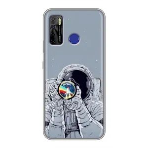 Чехол NASA для TECNO Camon 15 (AlphaPrint) (Космонавт фото)