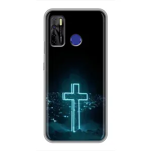 Християнські Чохли для TECNO Camon 15 (AlphaPrint) (Хрест і місто)