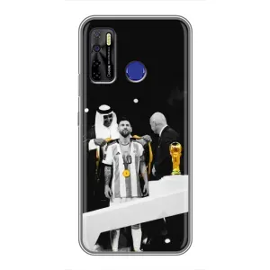 Чехлы для TECNO Camon 15 (Leo чемпион) (AlphaPrint) (Месси в накидке)