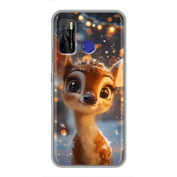 Чехол с принтом «Олененок среди гирлянд» для TECNO Camon 15 Чехол с принтом «Олененок среди гирлянд» для TECNO Camon 15