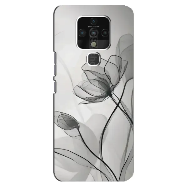 Чохол з принтом «Чорні квіти» для TECNO Camon 16 Pro