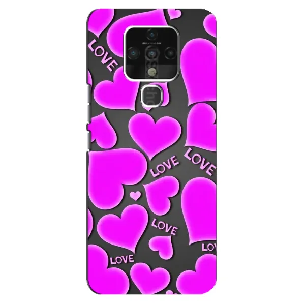 Чохол з принтом «Pink hearts» для TECNO Camon 16 Pro