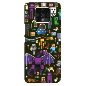 Чехол Майнкрафт на TECNO Camon 16 SE (AlphaPrint) Minecraft (Коллаж Майнкрафт)