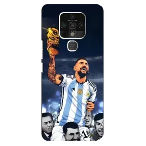 Чехлы для TECNO Camon 16 SE (Leo чемпион) (AlphaPrint) (Месси с кубком)