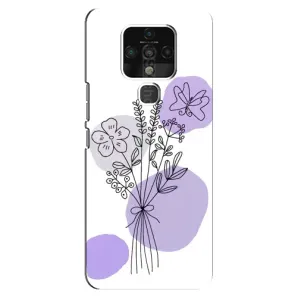 Силиконовый чехол с принтом в цветах на TECNO Camon 16 (Букет фиолетовая абстракция)