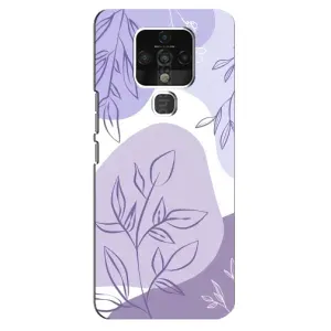 Силиконовый чехол с принтом в цветах на TECNO Camon 16 (Фиолетовые листья абстракция)