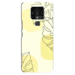Силиконовый чехол с принтом в цветах на TECNO Camon 16 (Желтая монстера арт)