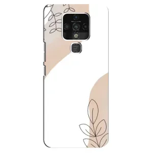 Силиконовый чехол с принтом в цветах на TECNO Camon 16 (Нюдовая веточка абстракция)
