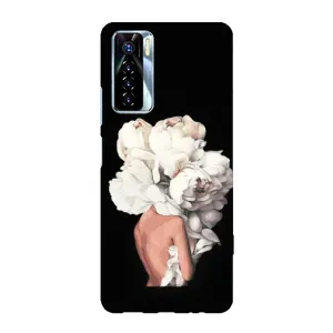 Чехлы (ART) Цветы на TECNO Camon 17 Pro (VPrint) (Білі квіти)