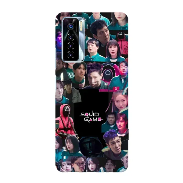 Чохол з принтом «Колаж Гра кальмара» для TECNO Camon 17 Pro Чохол з принтом «Колаж Гра кальмара» для TECNO Camon 17 Pro