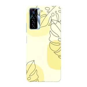 Силиконовый чехол с принтом в цветах на TECNO Camon 17 Pro (Желтая монстера арт)