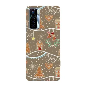 Новогодние, Праздничные Чехлы для TECNO Camon 17 Pro - 2024 год (Новогодние пряники)