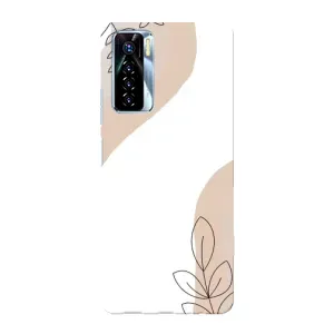 Силиконовый чехол с принтом в цветах на TECNO Camon 17 Pro (Нюдовая веточка абстракция)