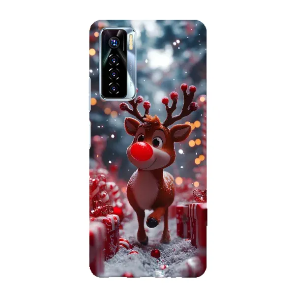 Чехол с принтом «Олень среди подарков» для TECNO Camon 17 Pro Чехол с принтом «Олень среди подарков» для TECNO Camon 17 Pro