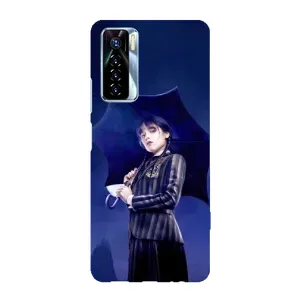 Чохли Венсдей на TECNO Camon 17 Pro Уенсдей (AlphaPrint) (Венздей з парасолькою)