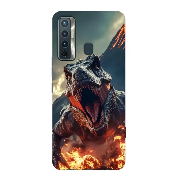 Чохол з принтом «Вогняний динозавр» для TECNO Camon 17