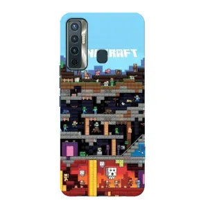 Чохол Майнкрафт на TECNO Camon 17 (AlphaPrint) Minecraft (фон Minecraft)