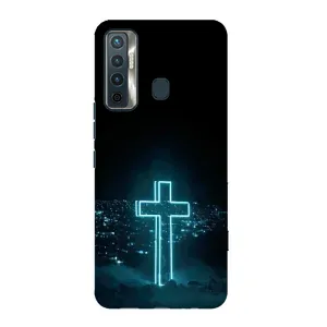 Християнські Чохли для TECNO Camon 17 (AlphaPrint) (Хрест і місто)