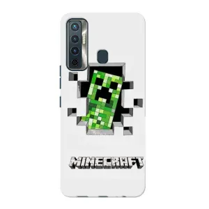 Чохол Майнкрафт на TECNO Camon 17 (AlphaPrint) Minecraft (кріпер Майнкрафт)