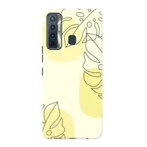 Силиконовый чехол с принтом в цветах на TECNO Camon 17 (Желтая монстера арт)
