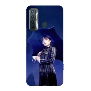 Чохли Венсдей на TECNO Camon 17 Уенсдей (AlphaPrint) (Венздей з парасолькою)