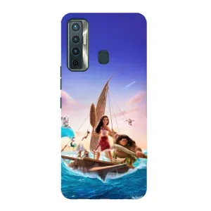 Чехол с мультфильмом Моана TECNO Camon 17 (Команда Ваяна Мауи)
