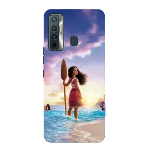 Чехол с мультфильмом Моана TECNO Camon 17 (Моана с веслом)