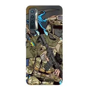 Чехлы с картинкой ЗСУ для TECNO Camon 17 (AlphaPrint) (Воин ВСУ)