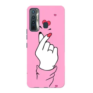 Чехол с принтом для TECNO Camon 17 (AlphaPrint - Знак сердечка)