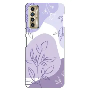 Силиконовый чехол с принтом в цветах на TECNO Camon 17P (CG7n) (Фиолетовые листья абстракция)