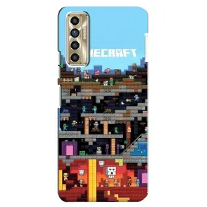 Чохол Майнкрафт на TECNO Camon 17P (CG7n) (AlphaPrint) Minecraft (фон Minecraft)