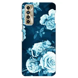 Чехлы (ART) Цветы на TECNO Camon 17P (CG7n) (VPrint) (Голубые Бутоны)