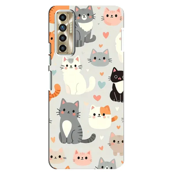Чохол з принтом «Колаж котів» для TECNO Camon 17P (CG7n)