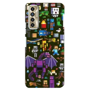 Чохол Майнкрафт на TECNO Camon 17P (CG7n) (AlphaPrint) Minecraft (Колаж Майнкрафт)
