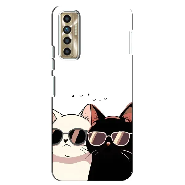 Чохол з принтом «Коти в окулярах» для TECNO Camon 17P (CG7n)