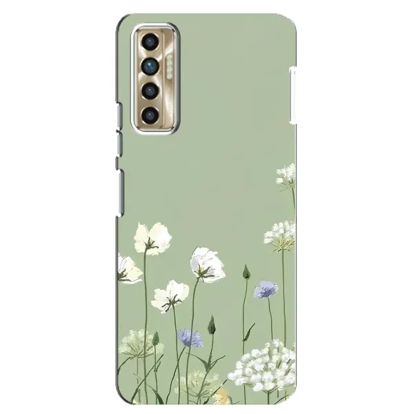 Чохол з принтом «Квіти на зеленому» для TECNO Camon 17P (CG7n)
