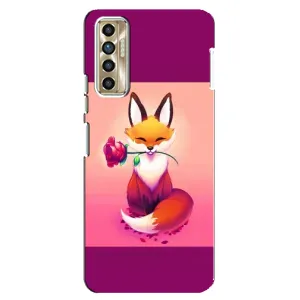 Чохли з картинкою Лисичка для TECNO Camon 17P (CG7n) (VPrint) (Лиса з трояндою)