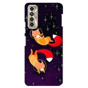 Чохли з картинкою Лисичка для TECNO Camon 17P (CG7n) (VPrint) (Лисички космонавти)