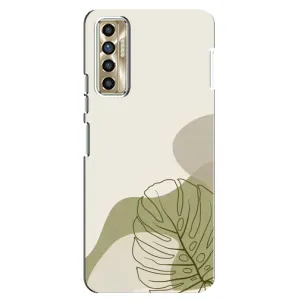 Силиконовый чехол с принтом в цветах на TECNO Camon 17P (CG7n) (Зеленая монстера дизайн)