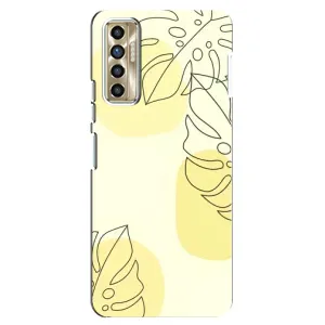 Силиконовый чехол с принтом в цветах на TECNO Camon 17P (CG7n) (Желтая монстера арт)