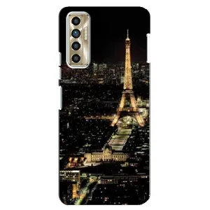 Чохол Ейфелева Вежа TECNO Camon 17P (CG7n) - (AlphaPrint) (Нічний Париж)