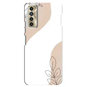 Силиконовый чехол с принтом в цветах на TECNO Camon 17P (CG7n) (Нюдовая веточка абстракция)