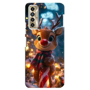 Яскравий чохол для TECNO Camon 17P (CG7n) з Зимові Оленята (Олень з шарфом)