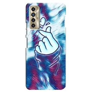 Чохол з принтом для TECNO Camon 17P (CG7n) (AlphaPrint - Знак сердечка) (Радужне серце)