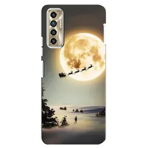 Новорічні, Святкові Чохли для TECNO Camon 17P (CG7n) - 2024 год (Санта на місяці)
